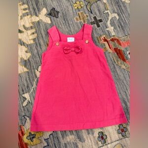Little English girls' pink corduroy jumper dress bow sleeveless size 4